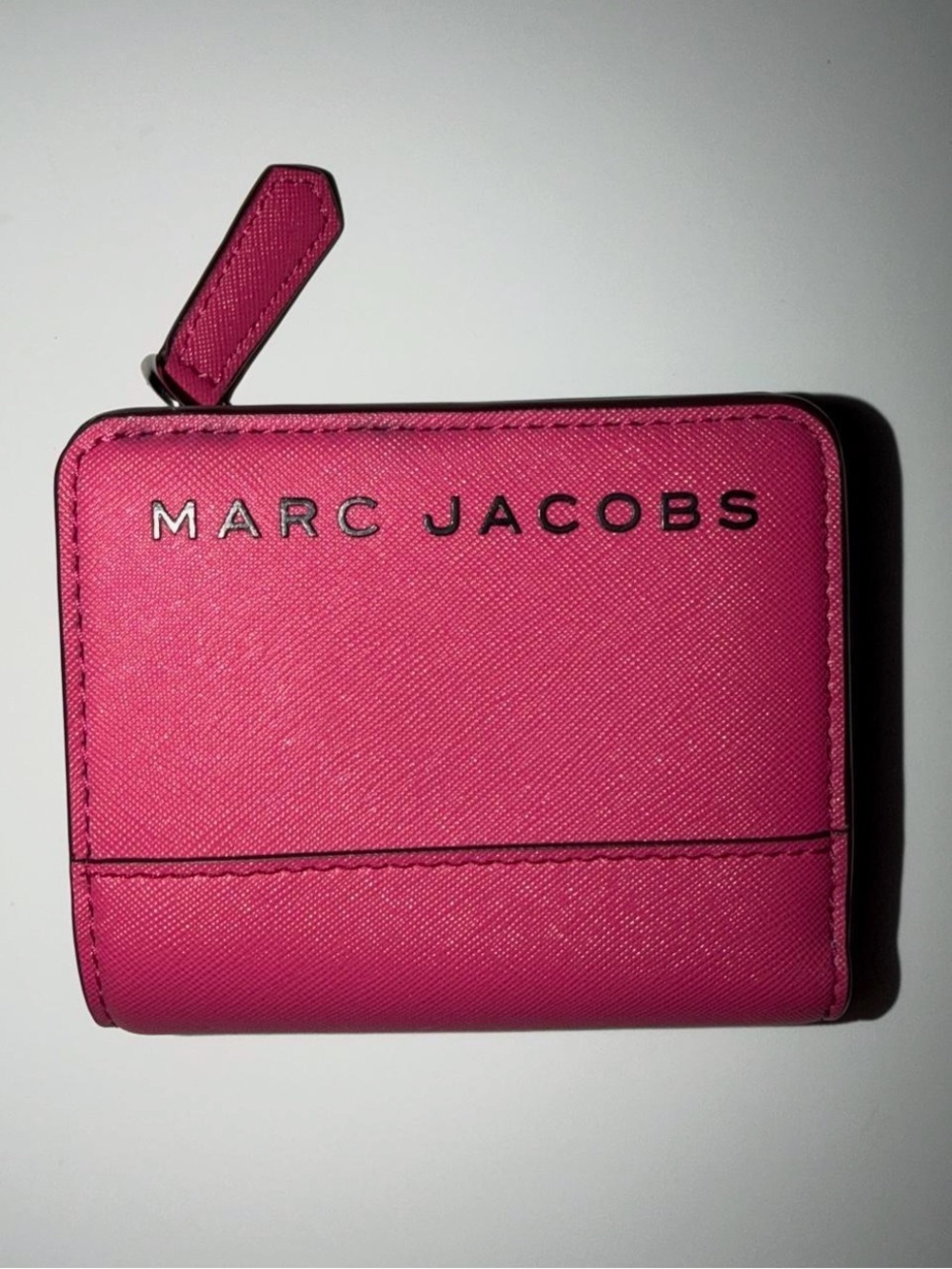 Marc Jacobs Hot Pink Saffiano Zip Wallet